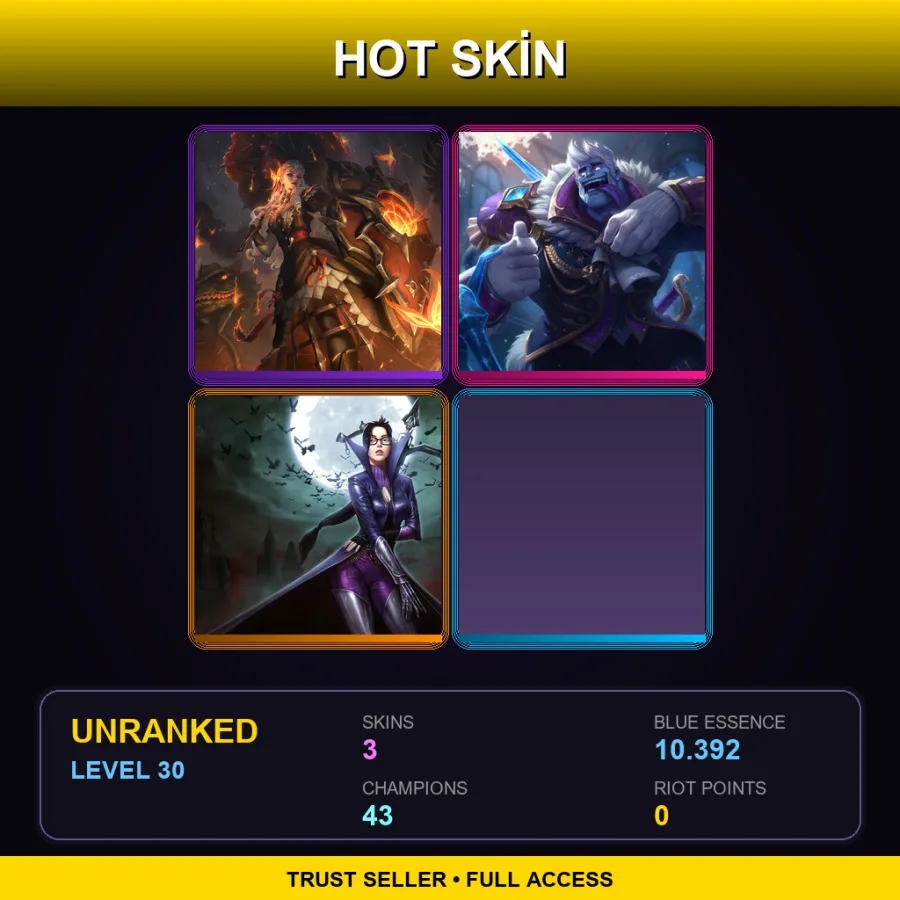 VN | Lv30 | Unranked | 3 Skin | 43 Champ