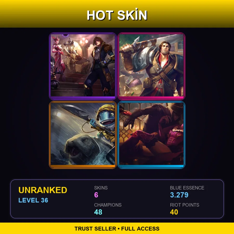 NA | Lv36 | Unranked | 6 Skin | 48 Champ