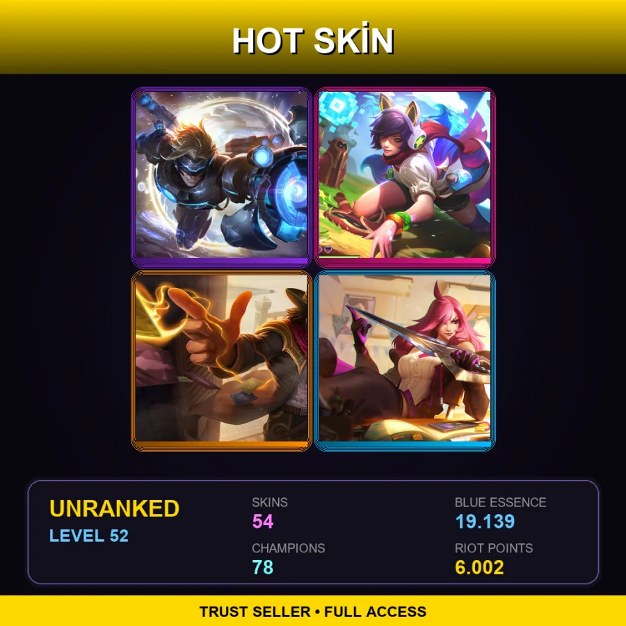 EUW | Lv52 | Unranked | 54 Skin | 78 Champ