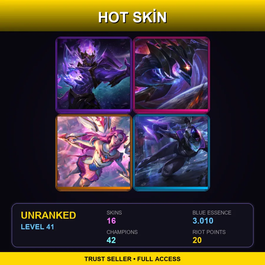 LAS | Lv41 | Unranked | 16 Skin | 42 Champ — LoL account