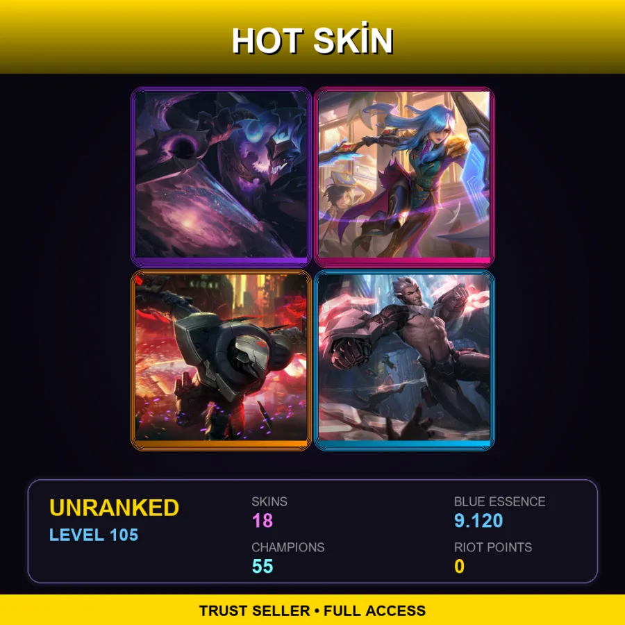 LAS | Lv105 | Unranked | 18 Skin | 55 Champ