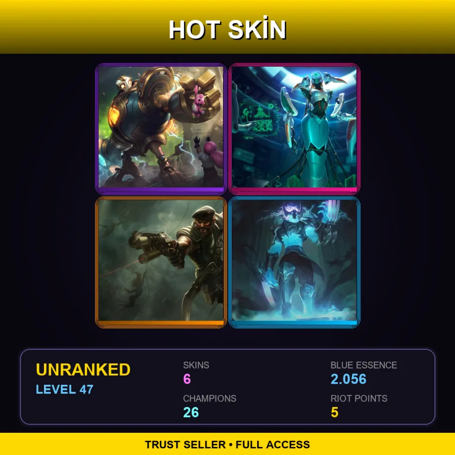 BR | Lv47 | Unranked | 6 Skin | 26 Champ