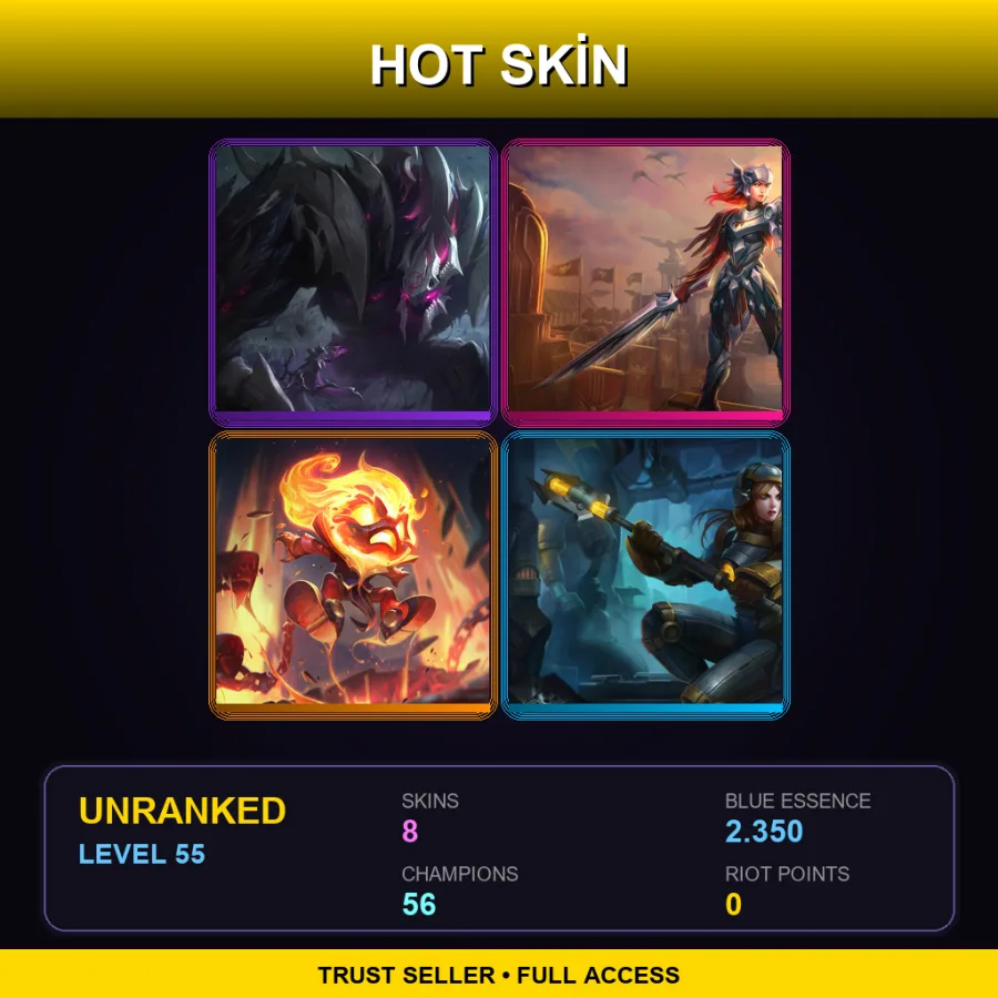 VN | Lv55 | Unranked | 8 Skin | 56 Champ
