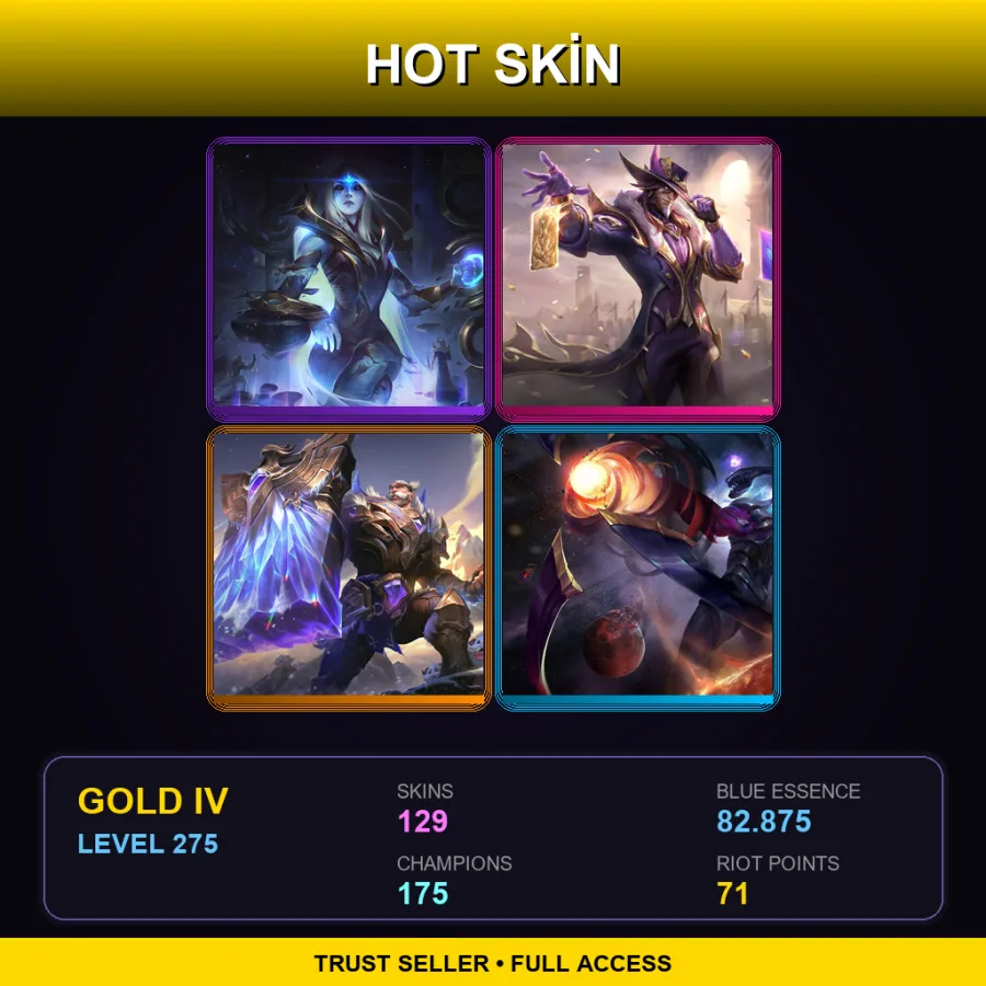 EUW | Lv275 | Gold IV | 129 Skin | 175 Champ