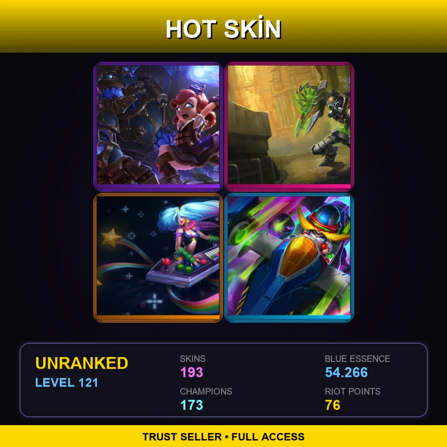 NA | Lv121 | Unranked | 193 Skin | 173 Champ