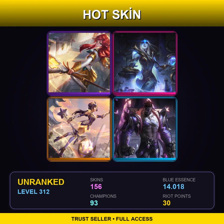 NA | Lv312 | Unranked | 156 Skin | 93 Champ — Firecracker Teemo