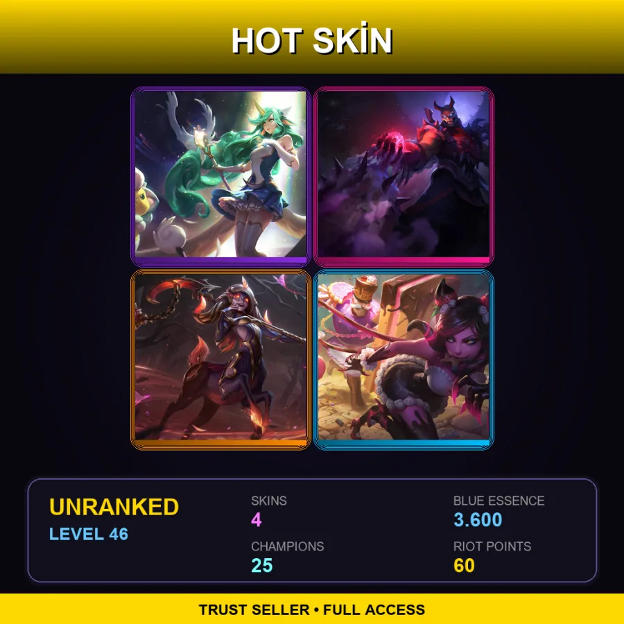 RU | Lv46 | Unranked | 4 Skin | 25 Champ