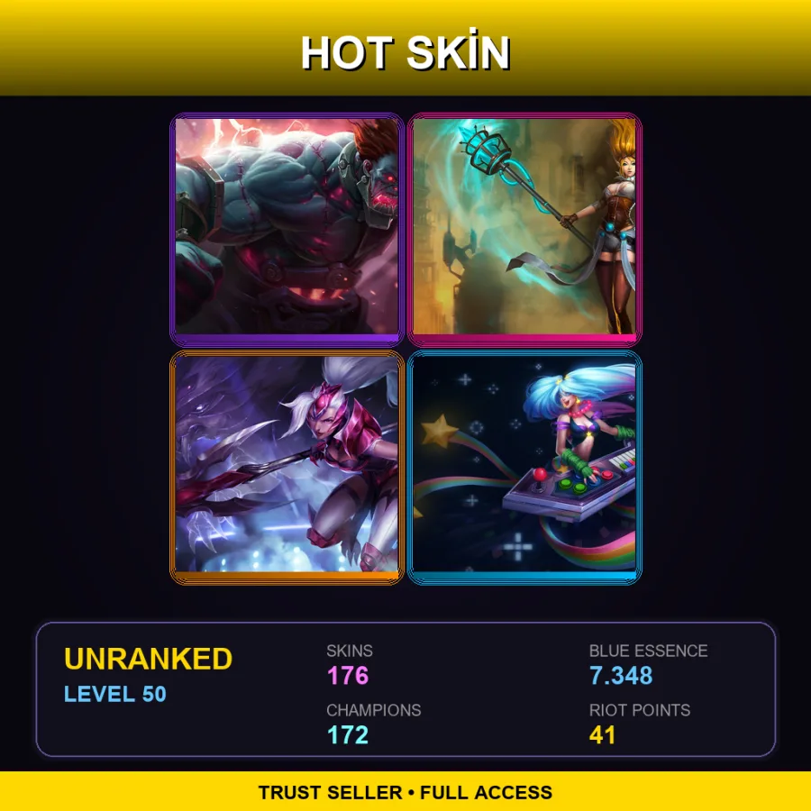 NA | Lv50 | Unranked | 176 Skin | 172 Champ