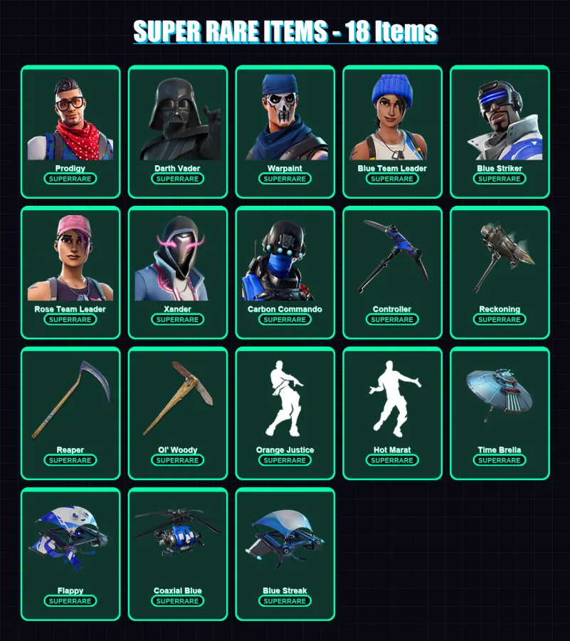 [PC/XBOX] | Prodigy | Darth Vader | Warpaint | Blue Team Leader | Blue Striker | 121 skin | 104 pickaxe | 110 emote | 111 glider | Lv1211 — Fortnite account