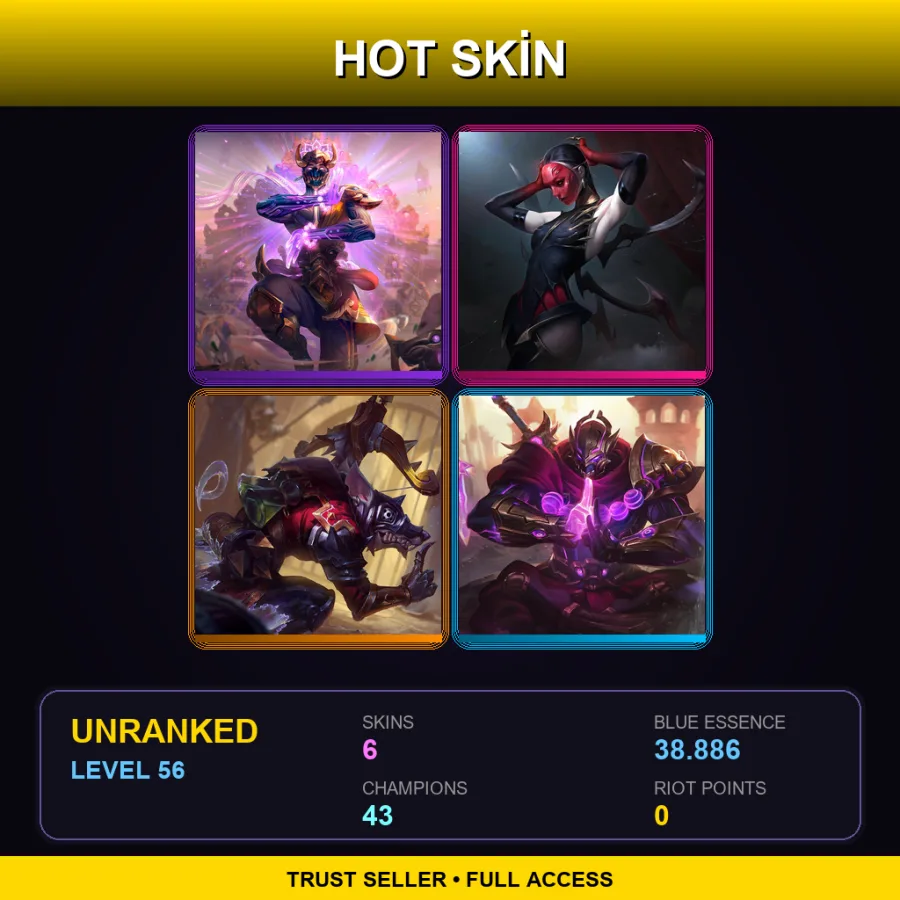 LAN | Lv56 | Unranked | 6 Skin | 43 Champ