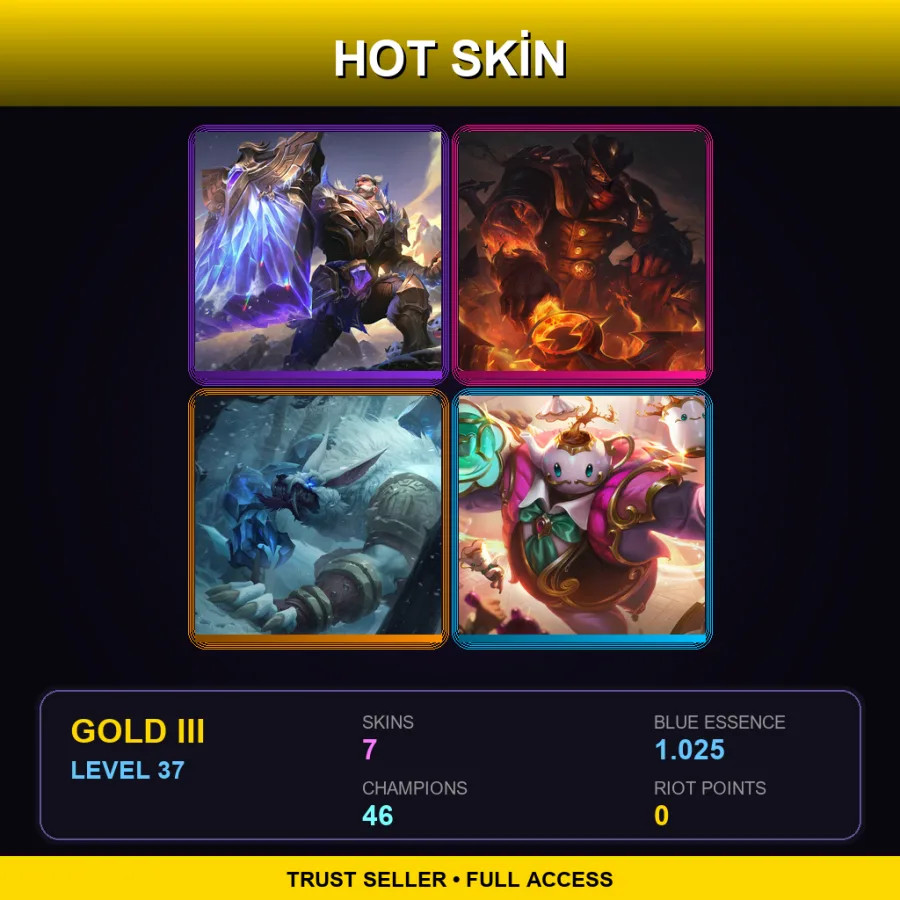 TR | Lv37 | Gold III | 7 Skin | 46 Champ