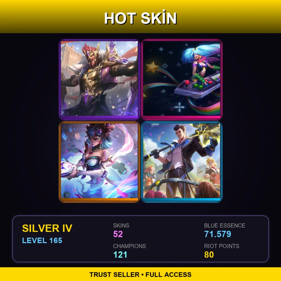 KR | Lv165 | Silver IV | 52 Skin | 121 Champ