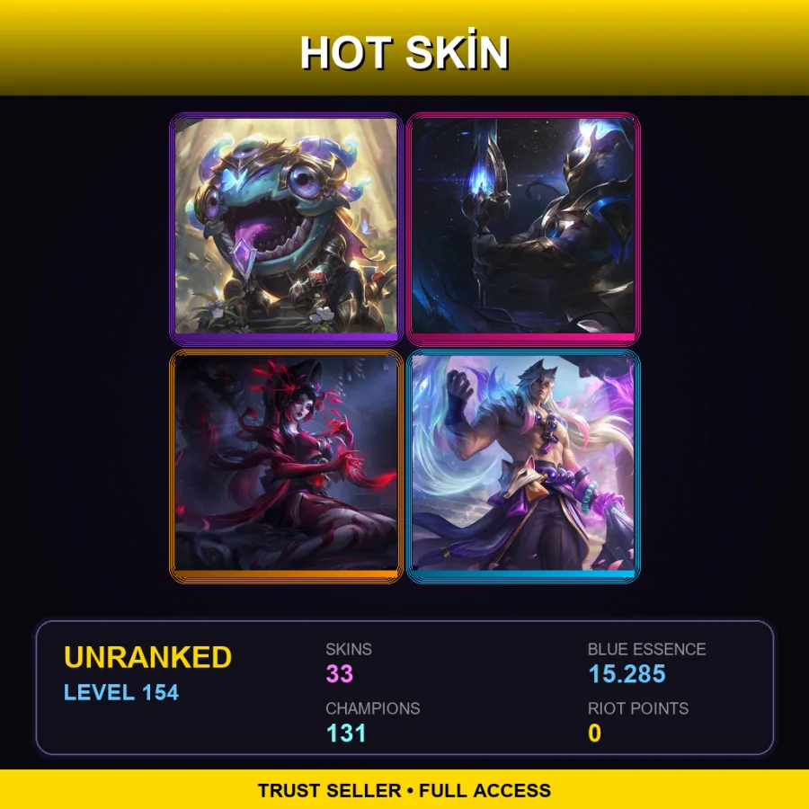 LAN | Lv154 | Unranked | 33 Skin | 131 Champ