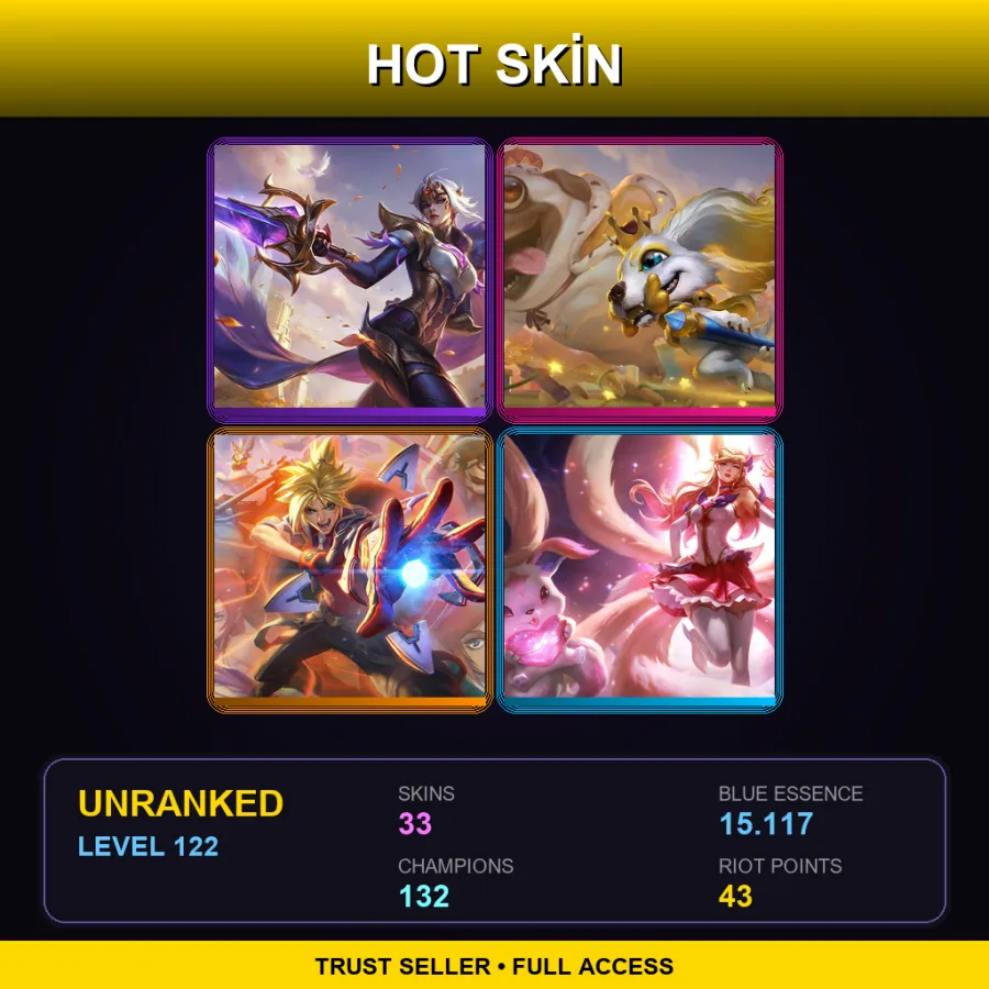 EUNE | Lv122 | Unranked | 33 Skin | 132 Champ