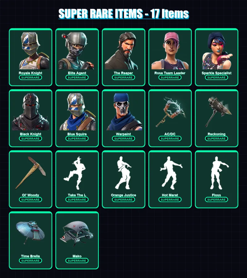 [PS4/PS5/XBOX/PC] | Royale Knight | Elite Agent | The Reaper | 100 skin | Lv1481