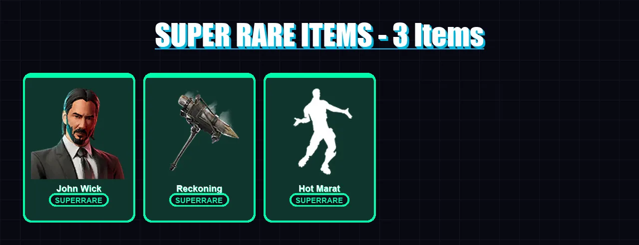 [PC/XBOX/PSN] | John Wick | Fade | Ultima Knight | Drift | Moisty Merman | 71 skin | 73 pickaxe | 66 emote | 70 glider | Lv1066