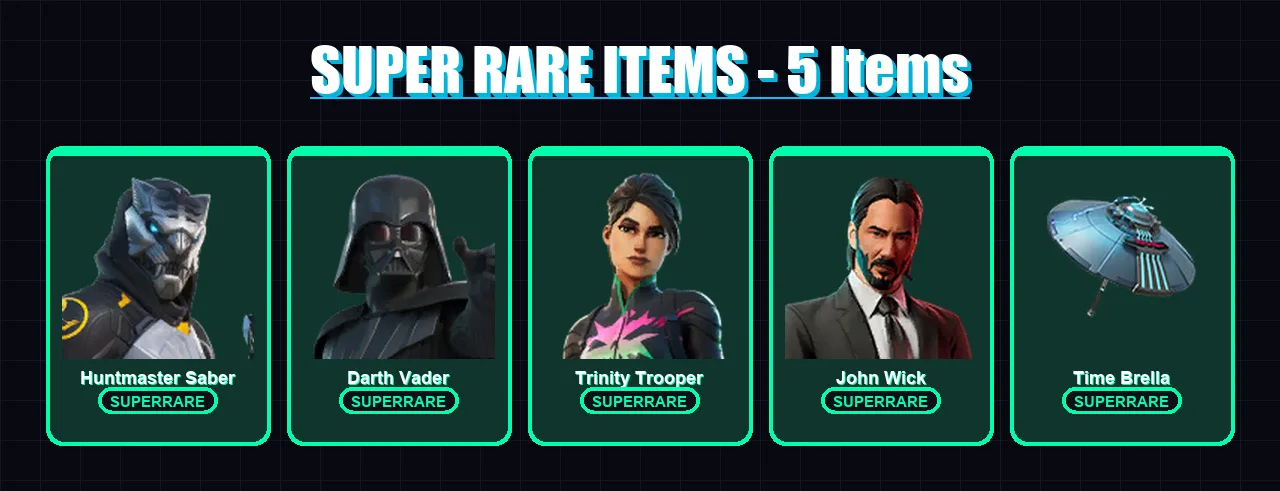 [PC/XBOX/PSN] | Huntmaster Saber | Darth Vader | Trinity Trooper | John Wick | Malik | 341 skin | 296 pickaxe | 206 emote | 188 glider | Lv2892