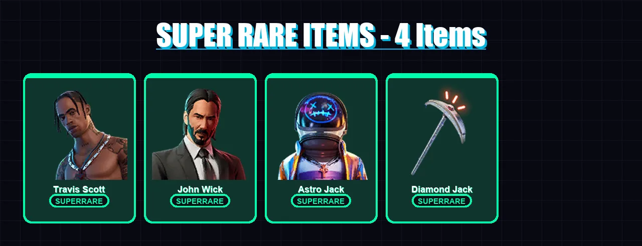 [PC/PSN] | Travis Scott | John Wick | Astro Jack | Midas Rex | Mecha Cuddle Master | 108 skin | 98 pickaxe | 74 emote | 81 glider | Lv1182