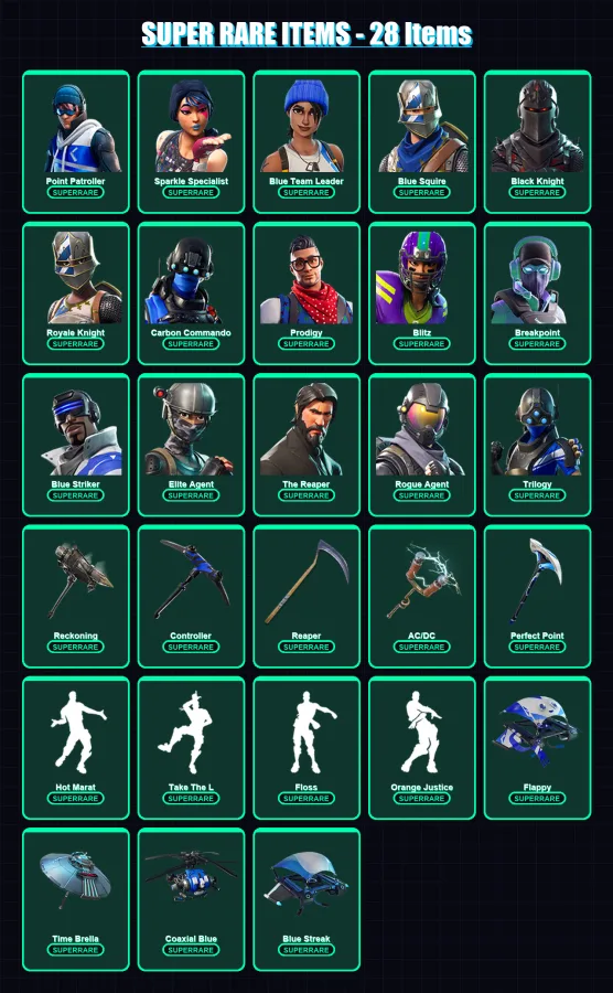 [PC/XBOX] | Point Patroller | Sparkle Specialist | Blue Team Leader | 102 skin | Lv1114