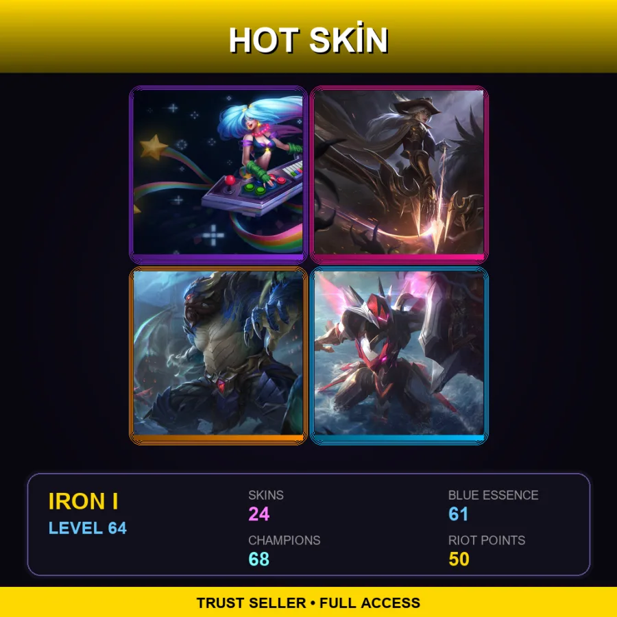 LAS | Lv64 | Iron I | 24 Skin | 68 Champ