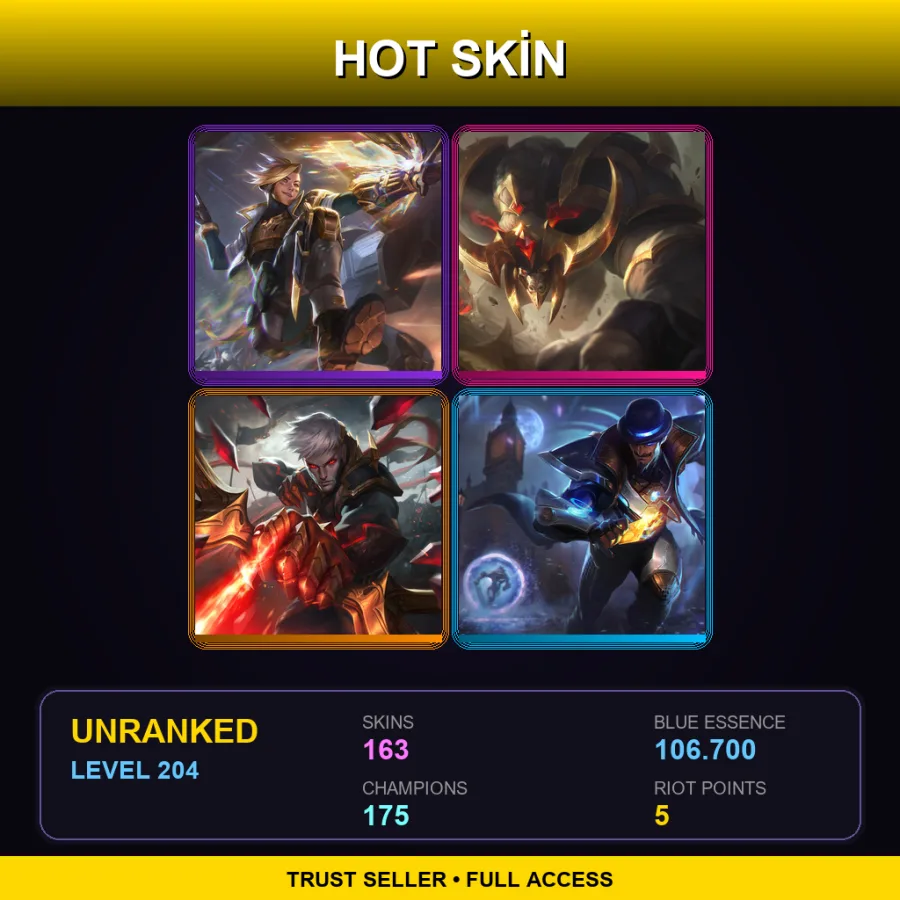 VN | Lv204 | Unranked | 163 Skin | 175 Champ