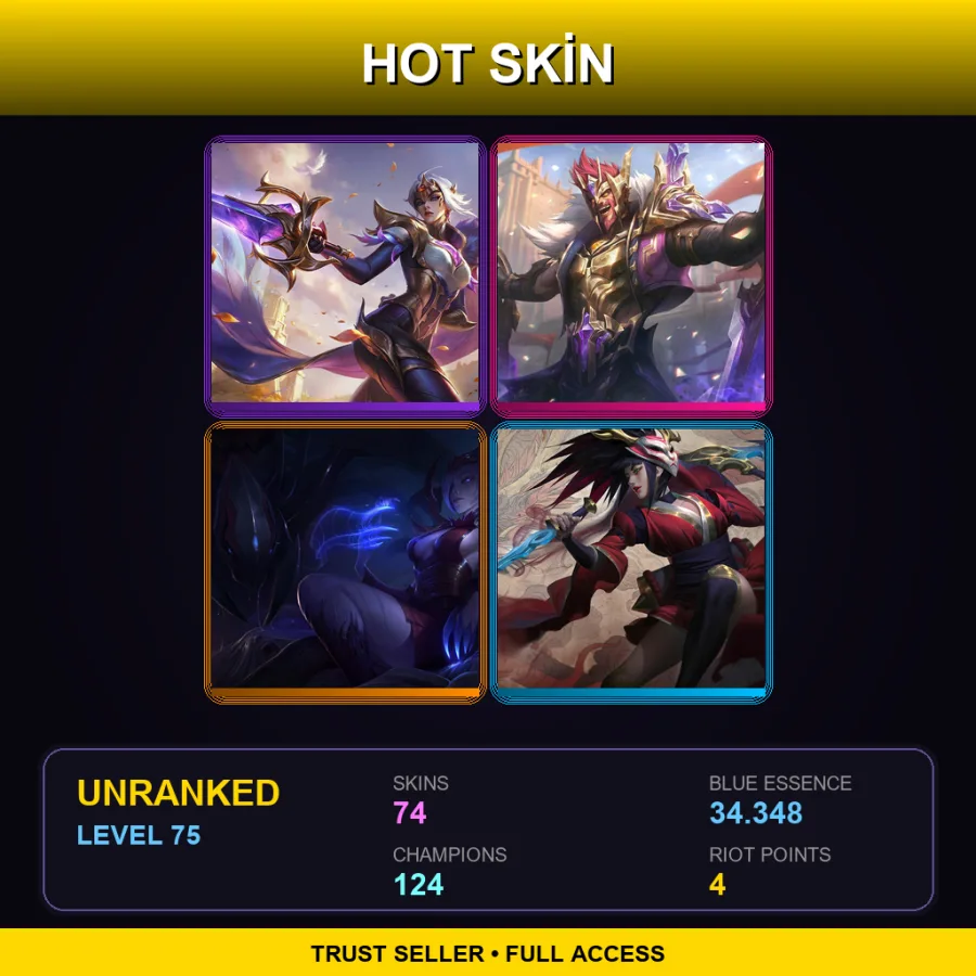 EUNE | Lv75 | Unranked | 74 Skin | 124 Champ — Victorious Draven