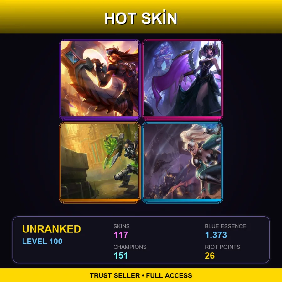NA | Lv100 | Unranked | 117 Skin | 151 Champ — Master Chef Tahm Kench
