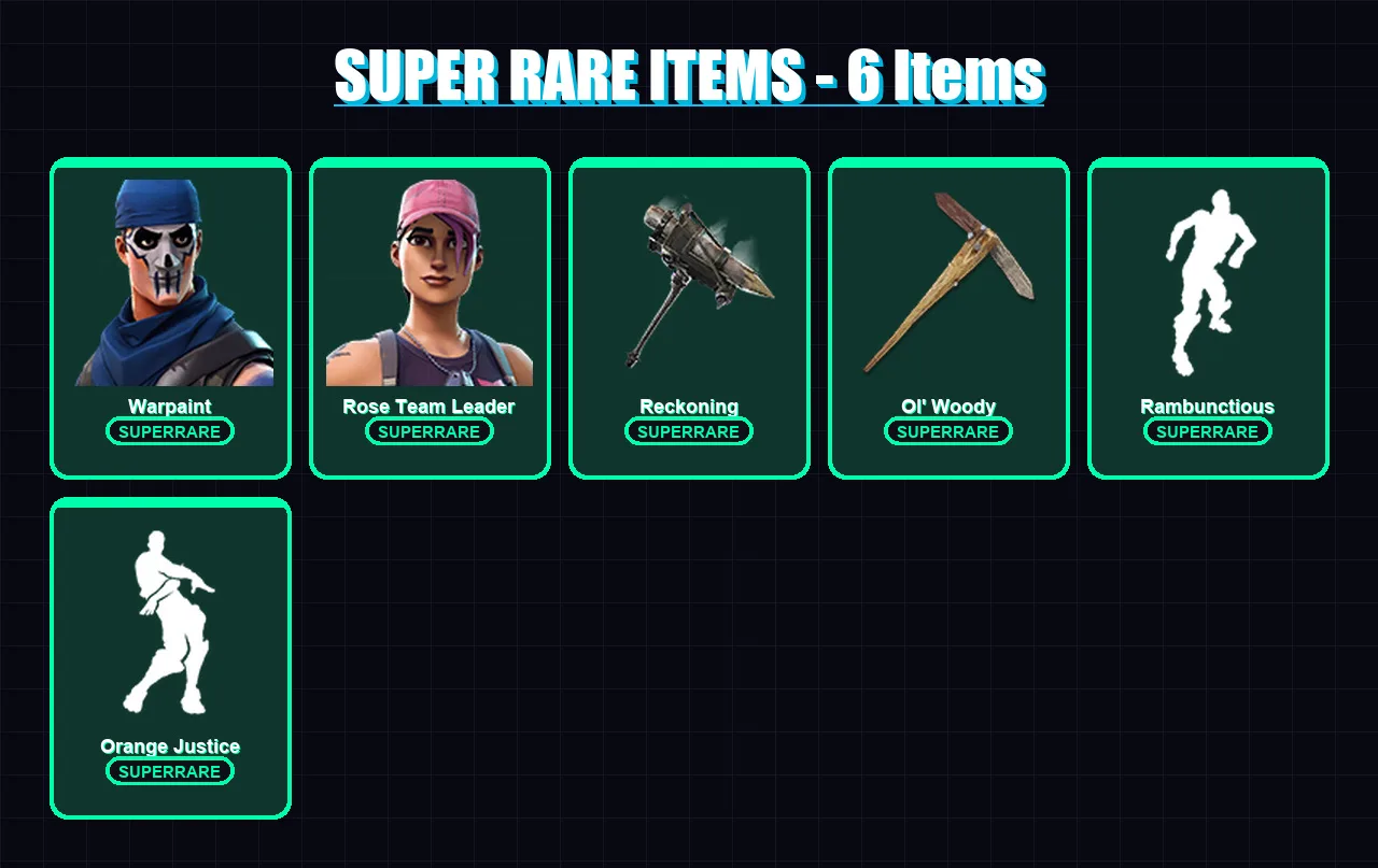 [PC/XBOX] | Warpaint | Rose Team Leader | Omega | The Visitor | Ragnarok | 22 skin | 23 pickaxe | 34 emote | 22 glider | Lv315