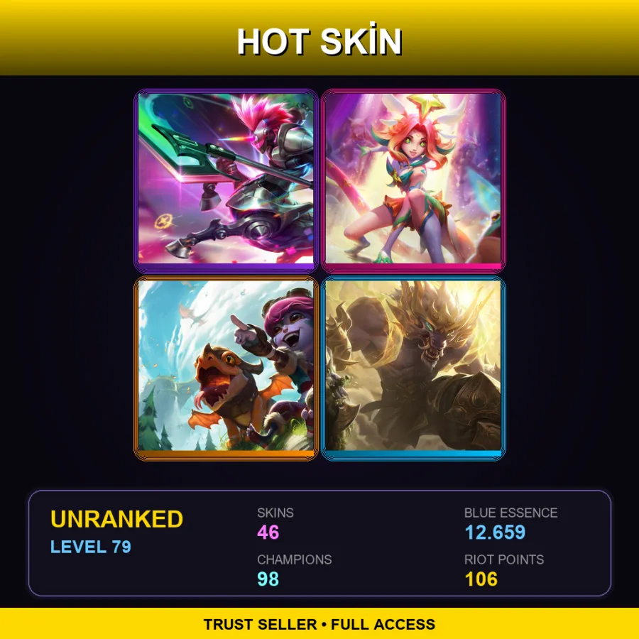 EUW | Lv79 | Unranked | 46 Skin | 98 Champ