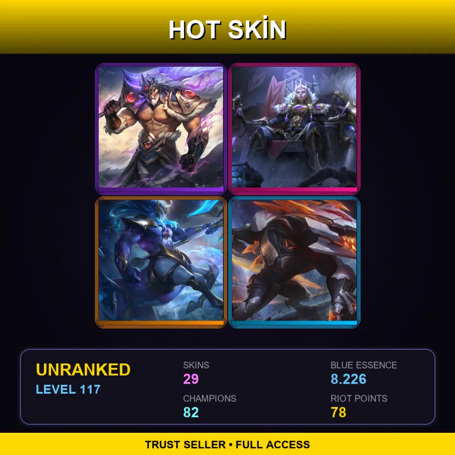 EUNE | Lv117 | Unranked | 29 Skin | 82 Champ — LoL account