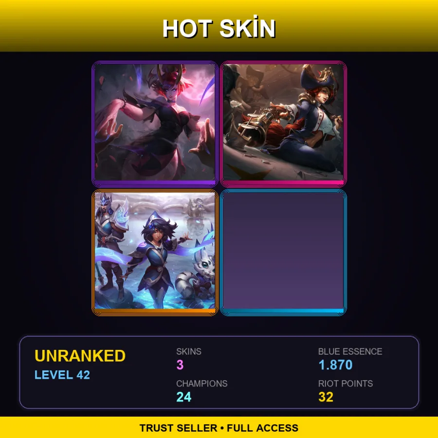 EUNE | Lv42 | Unranked | 3 Skin | 24 Champ