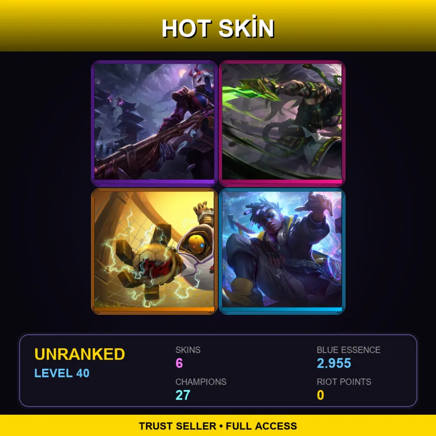 LAN | Lv40 | Unranked | 6 Skin | 27 Champ