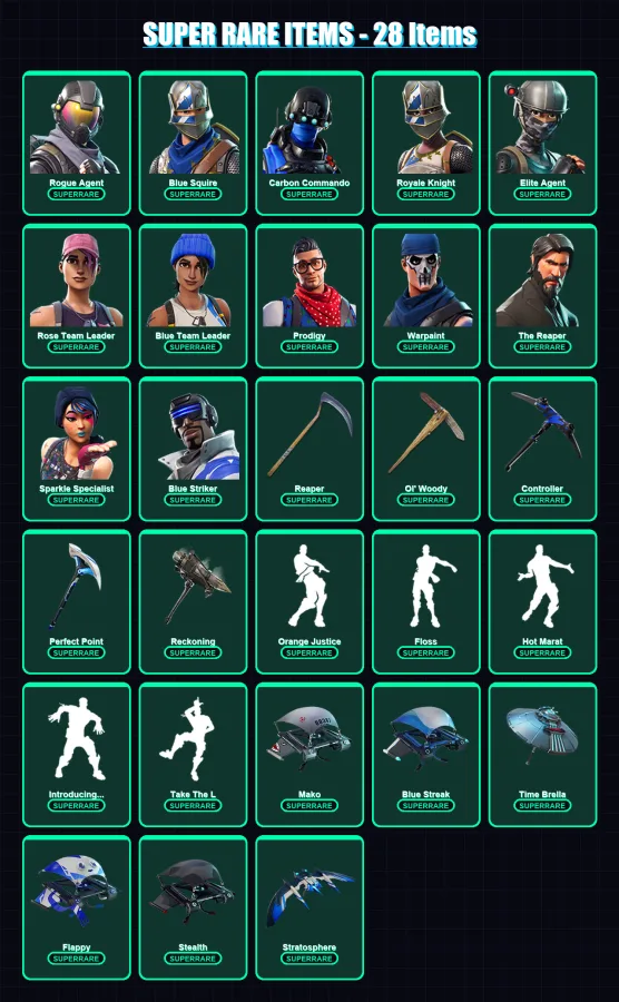 [PS4/PS5/XBOX/PC] | Rogue Agent | Blue Squire | Carbon Commando | 113 skin | Lv1386