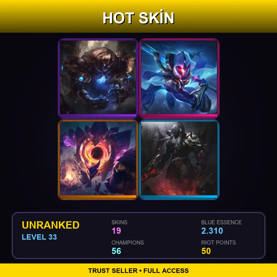 TR | Lv33 | Unranked | 19 Skin | 56 Champ