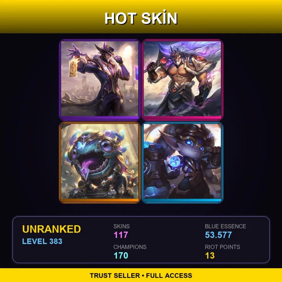 EUW | Lv383 | Unranked | 117 Skin | 170 Champ — Scorched Earth Xerath