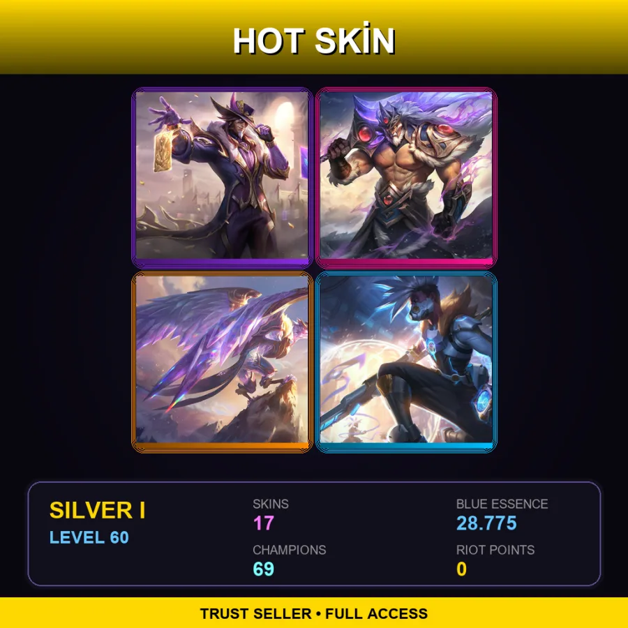 LAN | Lv60 | Silver I | 17 Skin | 69 Champ