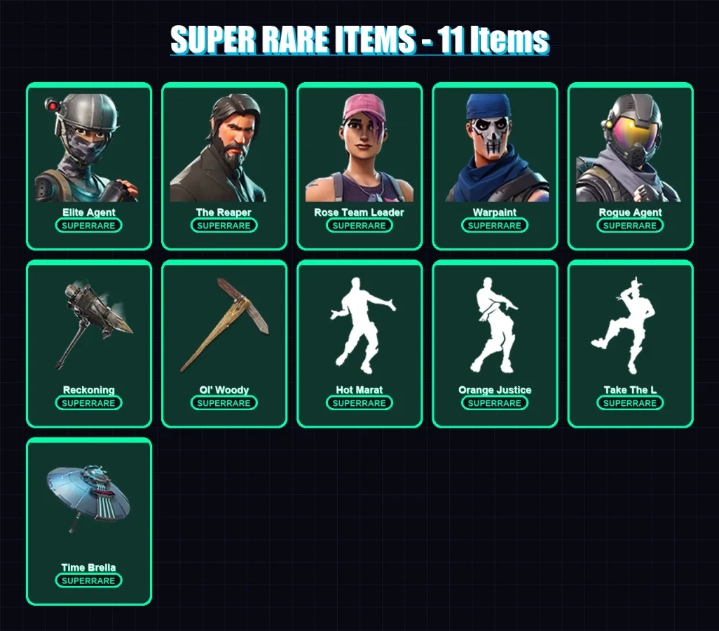 [PC/XBOX/PSN] | Elite Agent | The Reaper | Rose Team Leader | Warpaint | Rogue Agent | 69 skin | 64 pickaxe | 73 emote | 71 glider | Lv908 — Fortnite account