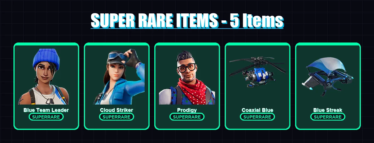 [PS4/PS5/XBOX/PC] | Blue Team Leader | Cloud Striker | Prodigy | Lt. Evergreen | Polar Peely | 9 skin | 11 pickaxe | 16 emote | 15 glider | Lv238
