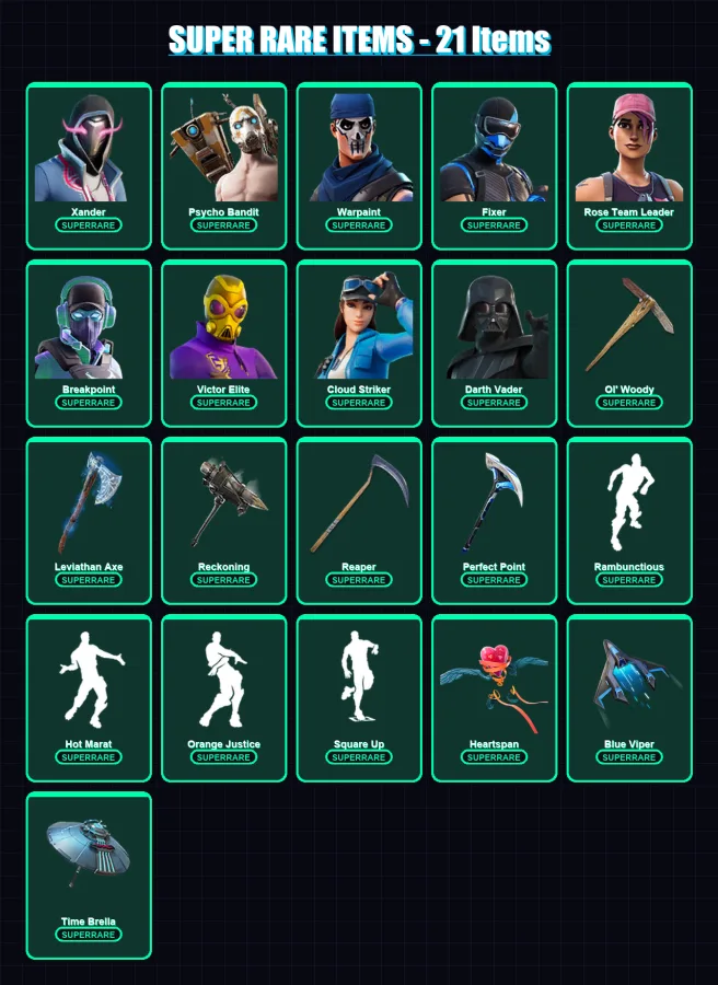 [PC] | Xander | Psycho Bandit | Warpaint | Fixer | Rose Team Leader | 316 skin | 289 pickaxe | 228 emote | 224 glider | Lv2941