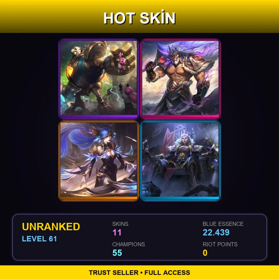 BR | Lv61 | Unranked | 11 Skin | 55 Champ