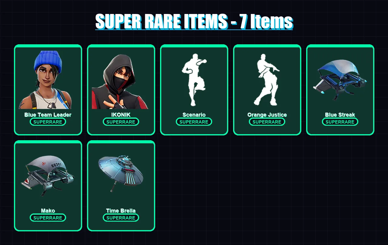[PC/XBOX] | Blue Team Leader | IKONIK | Fade | Paradigm (Reality-659) | Eternal Knight | 22 skin | 28 pickaxe | 35 emote | 40 glider | Lv559 — Fortnite account