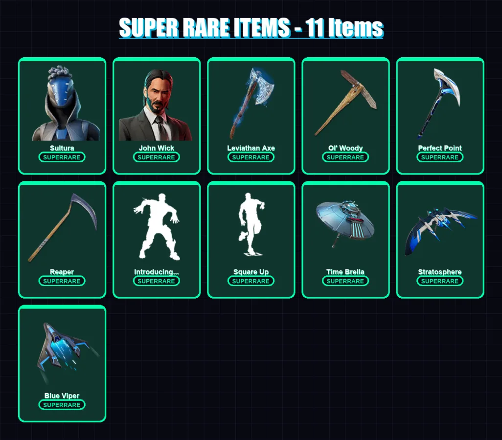 [PC] | Sultura | John Wick | Midas | Omegarok | Raz | 287 skin | 285 pickaxe | 181 emote | 178 glider | Lv2490