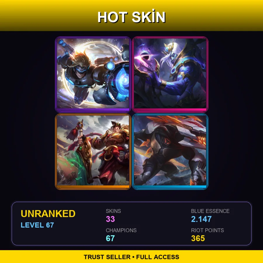 LAN | Lv67 | Unranked | 33 Skin | 67 Champ