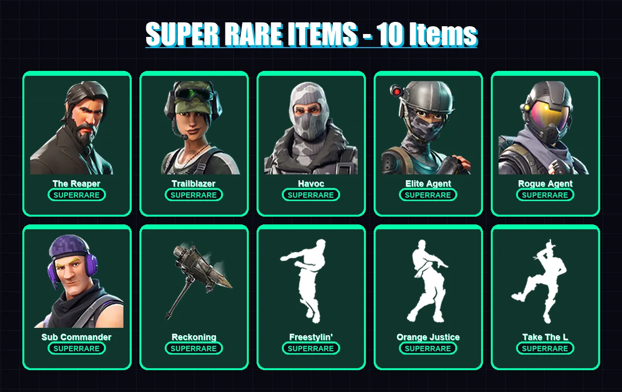 [PC/XBOX/PSN] | The Reaper | Trailblazer | Havoc | Elite Agent | Rogue Agent | 49 skin | 35 pickaxe | 44 emote | 49 glider | Lv610 — Fortnite account