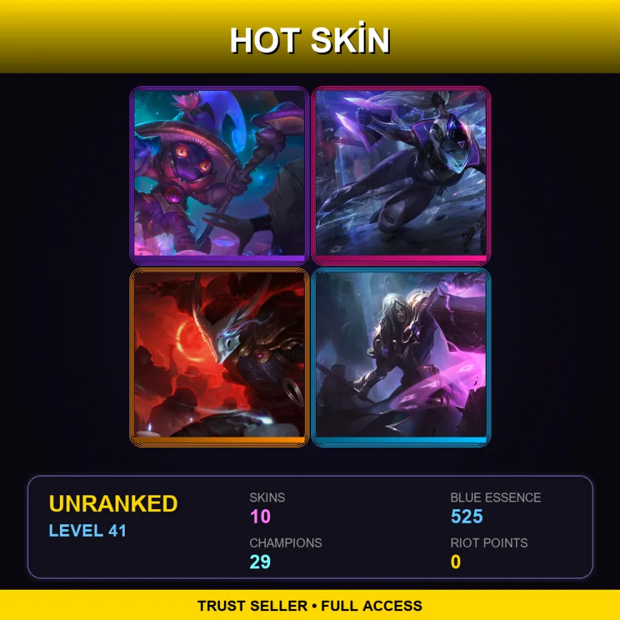EUW | Lv41 | Unranked | 10 Skin | 29 Champ