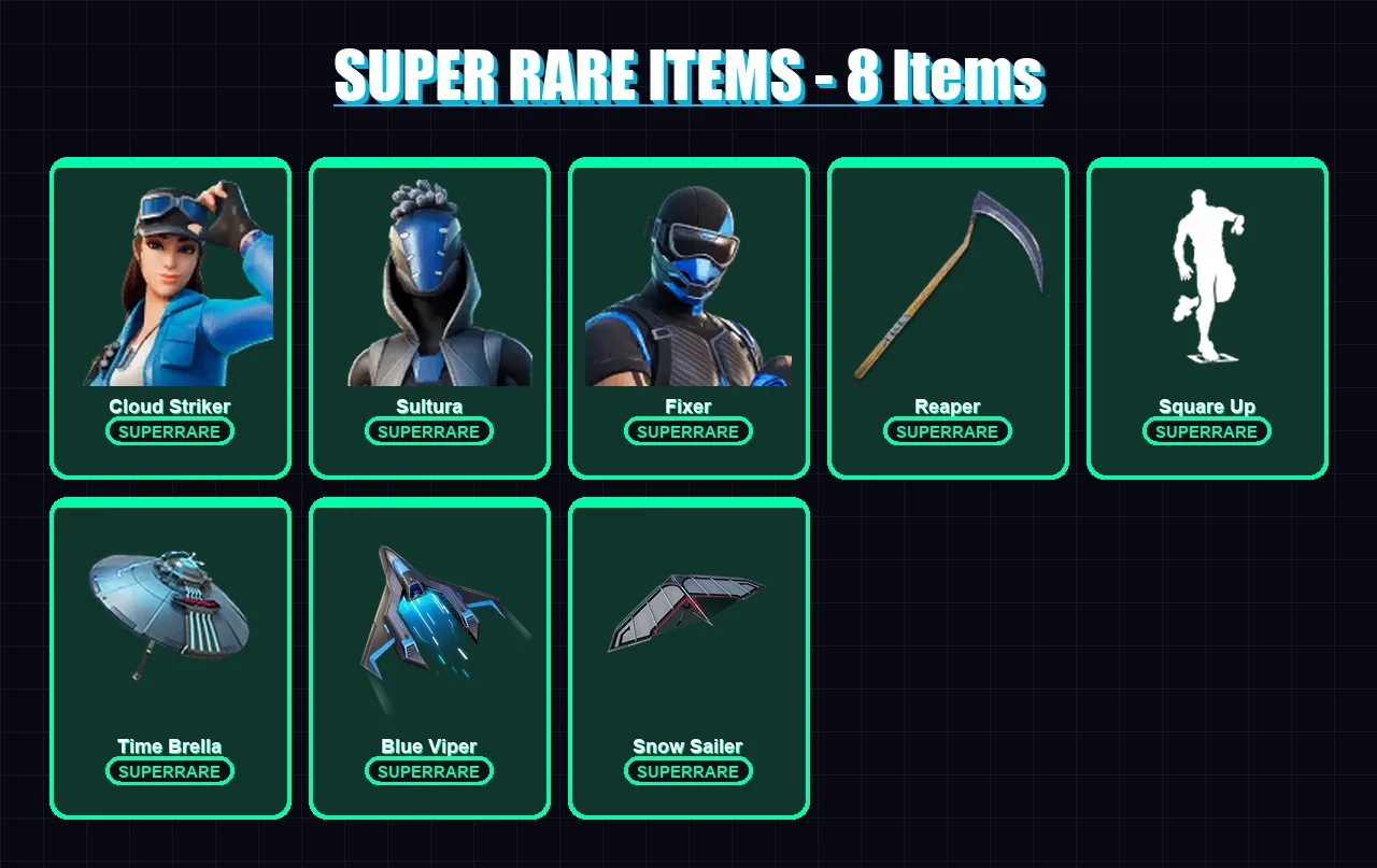 [PS4/PS5/XBOX/PC] | Cloud Striker | Sultura | Fixer | Kymera | Predator | 86 skin | 113 pickaxe | 62 emote | 84 glider | Lv1105