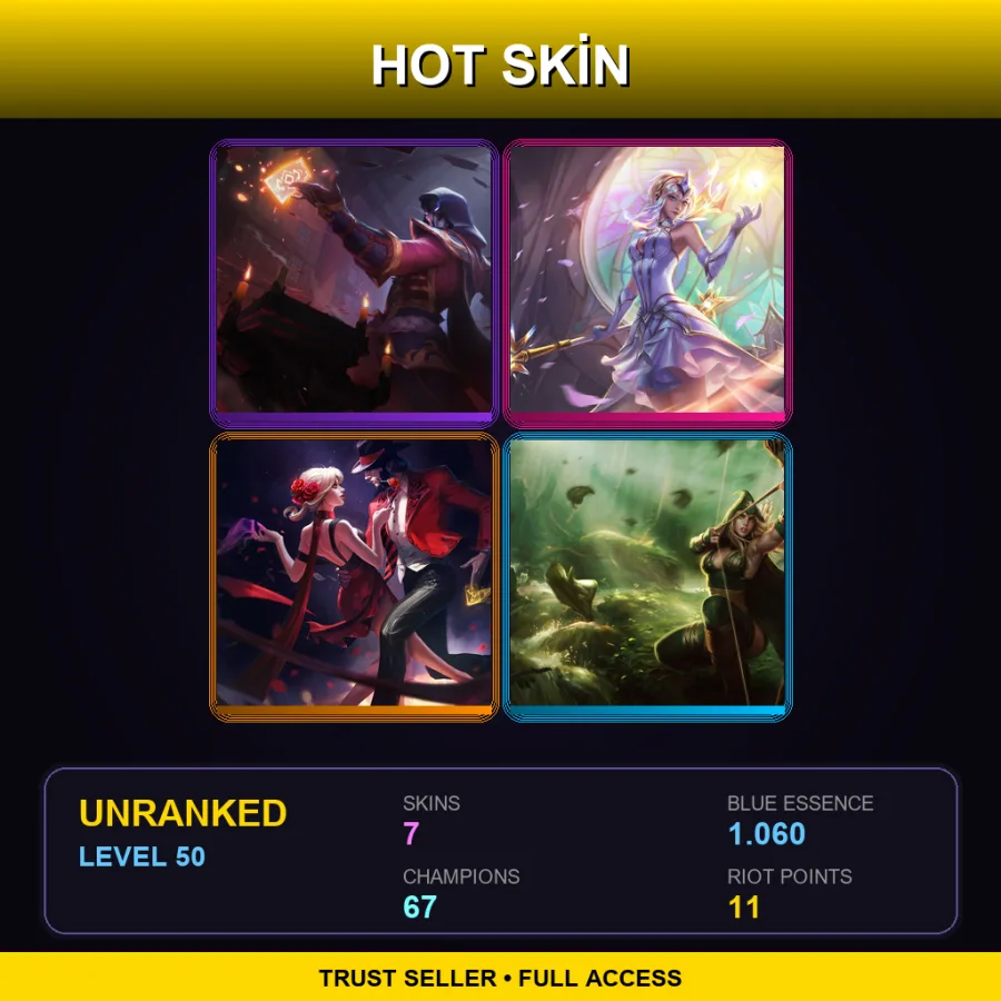 NA | Lv50 | Unranked | 7 Skin | 67 Champ — LoL account