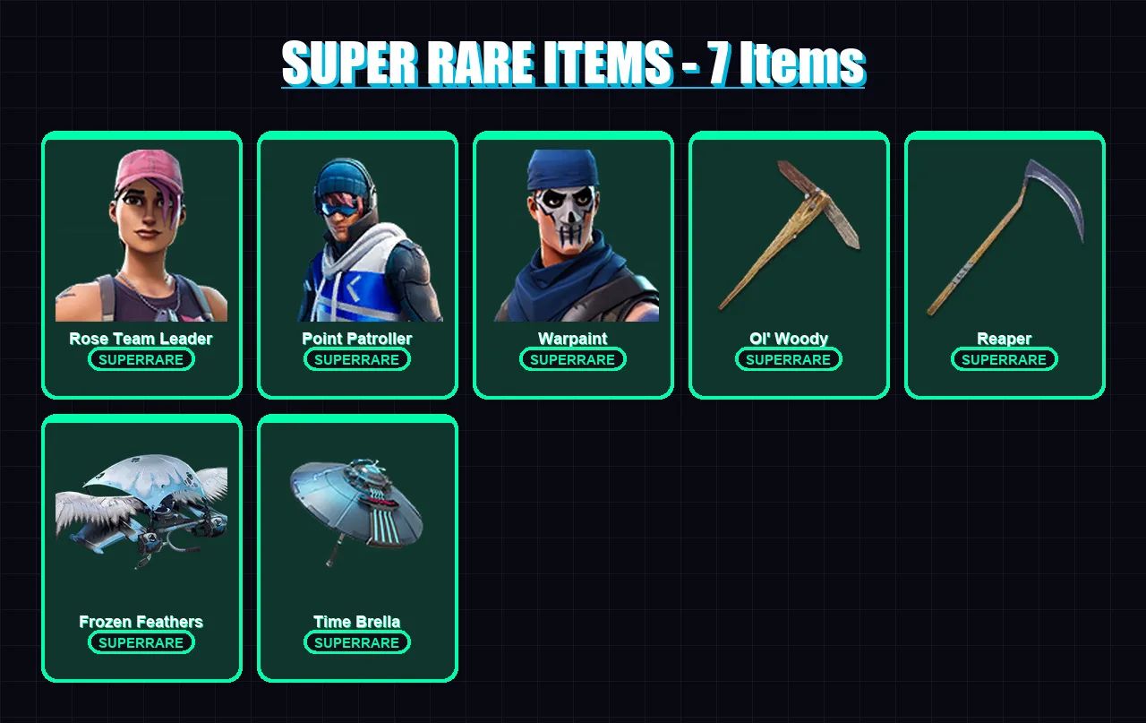 [PC] | Rose Team Leader | Point Patroller | Warpaint | Ruin | Luxe | 110 skin | 105 pickaxe | 93 emote | 91 glider | Lv922
