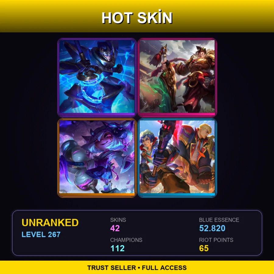 NA | Lv267 | Unranked | 42 Skin | 112 Champ