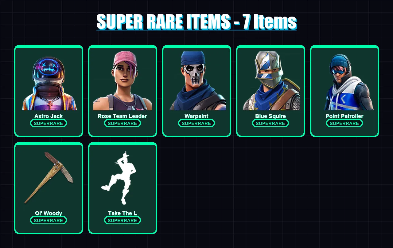 [PC/XBOX] | Astro Jack | Rose Team Leader | Warpaint | Blue Squire | Point Patroller | 68 skin | 80 pickaxe | 59 emote | 71 glider | Lv828